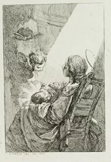 Charles Fran And Xe7 Gallery: The Virgin Mary Cradling the Baby Jesus, 1764. Creator: Charles Hutin