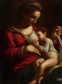 Bartolomeo Prints: Virgin Mary Nursing, 18th century. Creator: Bartolomeo Schedoni