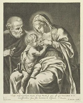 The Virgin nursing the infant Christ, Joseph at left, after Reni, ca. 1600-1700. ca. 1600-1700. Creator: Anon