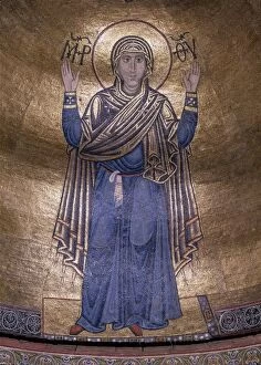 Kievan Rus Gallery: The Virgin Orans, c. 1037. Artist: Byzantine Master