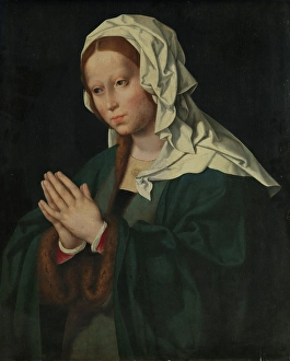 Religious Scene Or Person Prints: The Virgin in Prayer, c1530. Creator: Workshop of Joos van Cleve