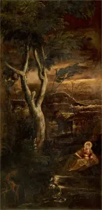 Tintoretto Prints: The Virgin reading, ca 1583. Creator: Tintoretto, Jacopo (1518-1594)
