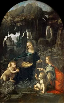 Holy Family Collection: The Virgin of the Rocks, Between 1492 and 1508. Creator: Leonardo da Vinci (1452-1519)
