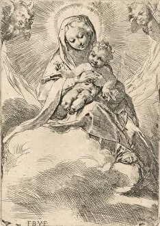 Barocci Gallery: The Virgin seated on a cloud, 1580-84. Creator: Federico Barocci