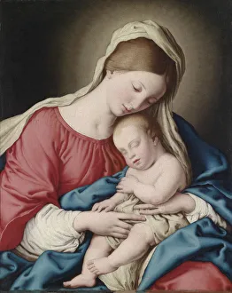 Sassoferrato 1609 1685 Prints: Virgin with Sleeping Child. Artist: Sassoferrato (1609-1685)