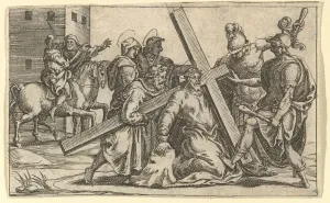 Brutality Prints: The Virgin of Sorrows: Christ Bearing the Cross; one of nine surrounding compartments f