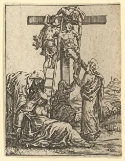 The Virgin of Sorrows: The Descent from the Cross; one of nine surrounding compartments The Virgin of Sorrows: The Descent from the Cross; one of nine surrounding compartments