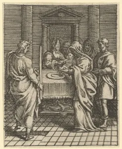 Virgin of Sorrows: The Presentation in the Temple; one of nine surrounding compartments