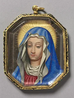 Watercolour On Vellum Prints: The Virgin and St. Francis with Christ Child, c. 1660. Creator: Unknown