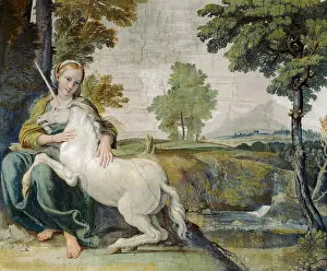 Bolognese School Prints: Virgin and Unicorn, c1602. Creator: Domenichino (1581-1641)