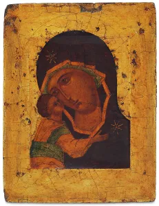 Slavs Prints: The Virgin of Vladimir, 16th century. Creator: Russian icon
