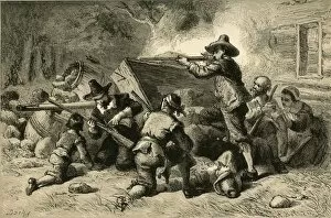 Bobbett Gallery: Virginians Defending Themselves Against Indians, (1877). Creator: Albert Bobbett