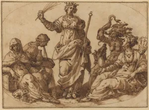 Drunk Collection: Virtue Triumphing over Vices, 16th century. Creator: Unknown