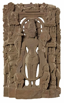 Sandstone Prints: Vishnu and His ten incarnations, about 950. Creator: Unknown