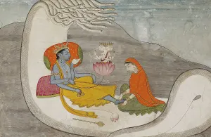 Reclining Prints: Vishnu Reclining on the Serpent Shesha, 1775-1800. Creator: Unknown