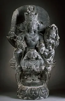 Vishnu Prints: Vishnu and Shri Lakshmi on Garuda, 11th century. Creator: Unknown