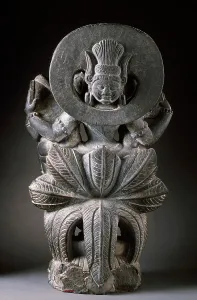 Vishnu Prints: Vishnu and Shri Lakshmi on Garuda, 11th century. Creator: Unknown