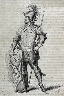 Plumed Prints: Visigothic Hispania - Goth prince, 1852. Creator: Unknown