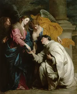 Art History Museum Prints: The Vision of the Blessed Hermann Joseph (The Mystical Engagement of the Blessed)