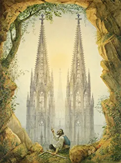 Cologne Prints: Vision of the Completed Spires of the Cologne Cathedral