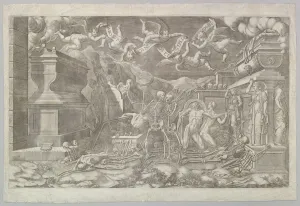 Caryatid Prints: The Vision of Ezekiel, 1554. Creator: Giorgio Ghisi