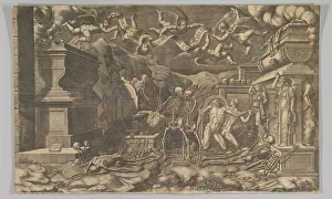 The Vision of Ezekiel, 1554 (republished 1595). Creator: Giorgio Ghisi The Vision of Ezekiel, 1554 (republished 1595). Creator: Giorgio Ghisi