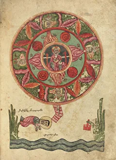 Exiled Prints: The Vision of Ezekiel at the Chebar River; Gospel Book, 1583. Creator: Ghoukas