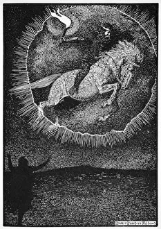 Norse Gallery: The Vision of the Man on the Grey horse, 1913. Artist: Morris Meredith Williams