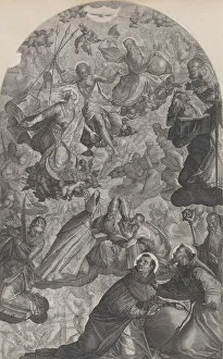 Saint Francis Gallery: The vision of Saint Dominic, with God the Father and Christ at top center