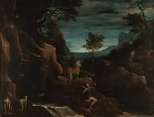 Carracci Prints: The Vision of Saint Eustace, 1585-1586. Creator: Carracci, Annibale (1560-1609)