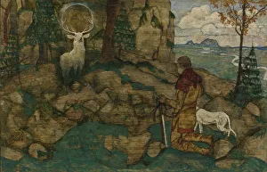 The vision of Saint Hubert, 1916. Artist: Schiele, Egon (1890–1918) The vision of Saint Hubert, 1916. Artist: Schiele, Egon (1890–1918)