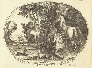 Antler Prints: The Vision of Saint Hubert. Creator: Balthasar Moncornet