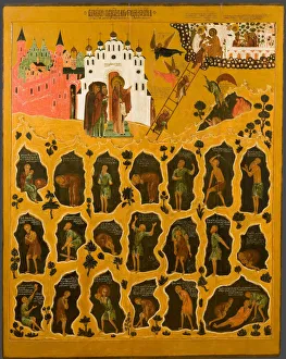 Ladder Prints: The Vision of Saint John Climacus, 16th century. Artist: Russian icon