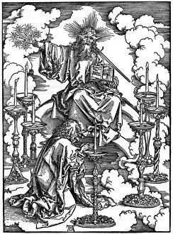 The Vision of The Seven Candlesticks from the Apocalypse, 1498, (1936). Artist: Albrecht Durer
