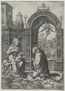 1480 85 1547 Prints: The Vision of St. Bernard, 1524. Creator: Dirk Vellert (Netherlandish, 1480 / 85-1547)