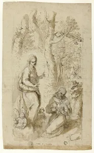 Palma Giovane Prints: Vision of St. Francis of Assisi (recto); Saint Jerome