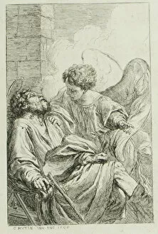 Santa Gallery: The Vision of St. Joseph in Egypt, 1764. Creator: Charles Hutin