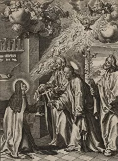 Antonius Wierix Collection: The Vision of St. Theresa, 1570-1604. Creator: Antonius Wierix