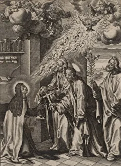 Antonius Prints: The Vision of St. Theresa, 1570-1604. Creator: Antonius Wierix