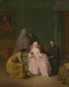 Chaplain Prints: The Visit, 1746. Creator: Pietro Longhi