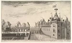 Wenceslaus hollar Collection: Visit to A. Roelants, 1650. Creator: Wenceslaus Hollar