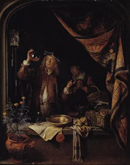 Keys Prints: A Visit to the Doctor; A Doctor Examining Urine, 1660-1665. Creator: Gerrit Dou