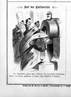 Krupp Prints: Visit of the Iwakura mission at the Krupp factory in Essen, 1873. Creator: Anonymous