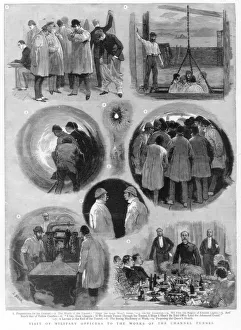 J Nash Prints: Visit of military officials to the works of the channel tunnel, 1884. Artist: J Nash
