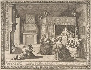 Guests Gallery: Visit to the New Mother, 1633. Creator: Abraham Bosse