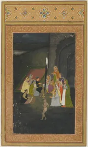 Mullah Prints: A visit at night to a mullah, 18th century. Creator: Unknown