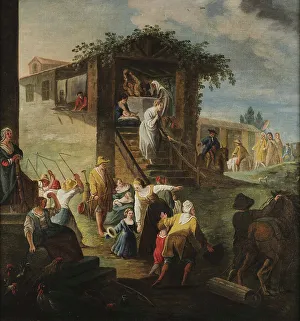 The visit to the nurse, um 1700. Creator: Pittetti (Palanca), Angela Maria (1690-1763)