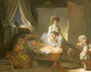 Nurse Gallery: The Visit to the Nursery, c. 1775. Creator: Jean-Honore Fragonard