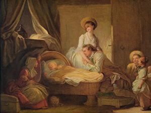 Cairns Collection: The Visit to the Nursery, c1775. Artist: Jean-Honore Fragonard