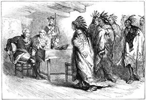 Ottawa Gallery: Visit of Pontiac and the Indians to Major Gladwin, 1763 (c1880).Artist: Whymper